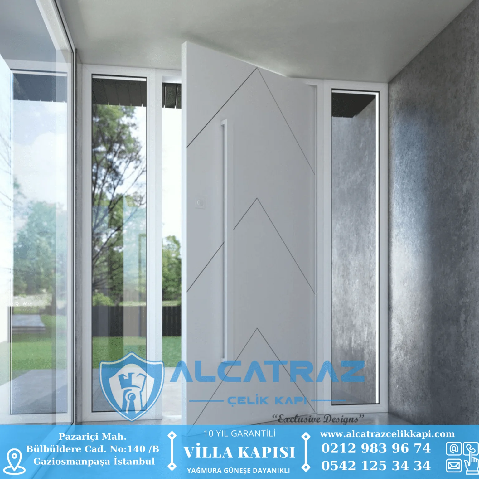 Villa Kapısı Modelleri Villa Giriş Kapısı Kompozit Çelik Kapı Alcatraz Villa Kapısı Haustüren SteelDoors -