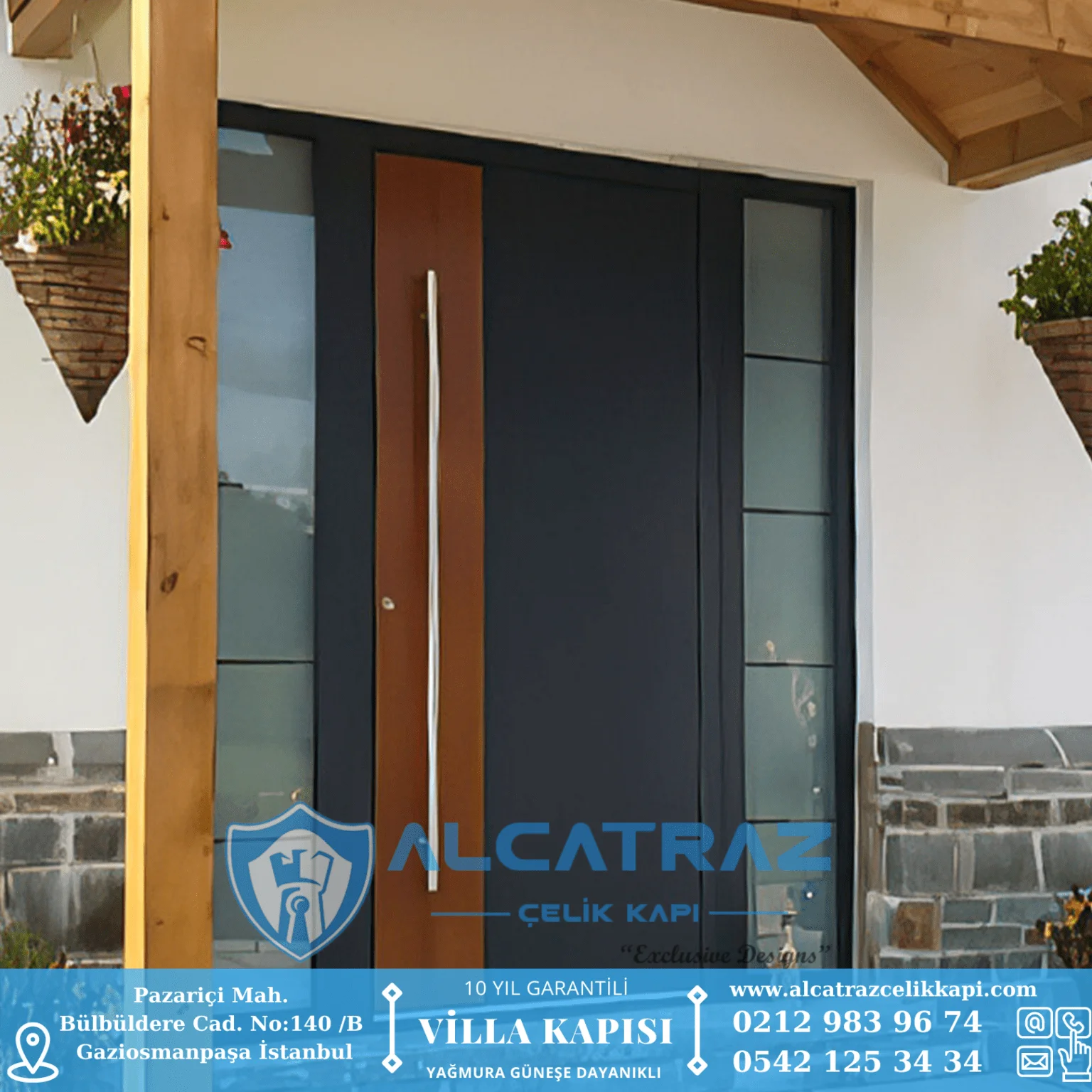 Villa Kapısı Modelleri Villa Giriş Kapısı Kompozit Çelik Kapı Alcatraz Villa Kapısı Haustüren SteelDoors -