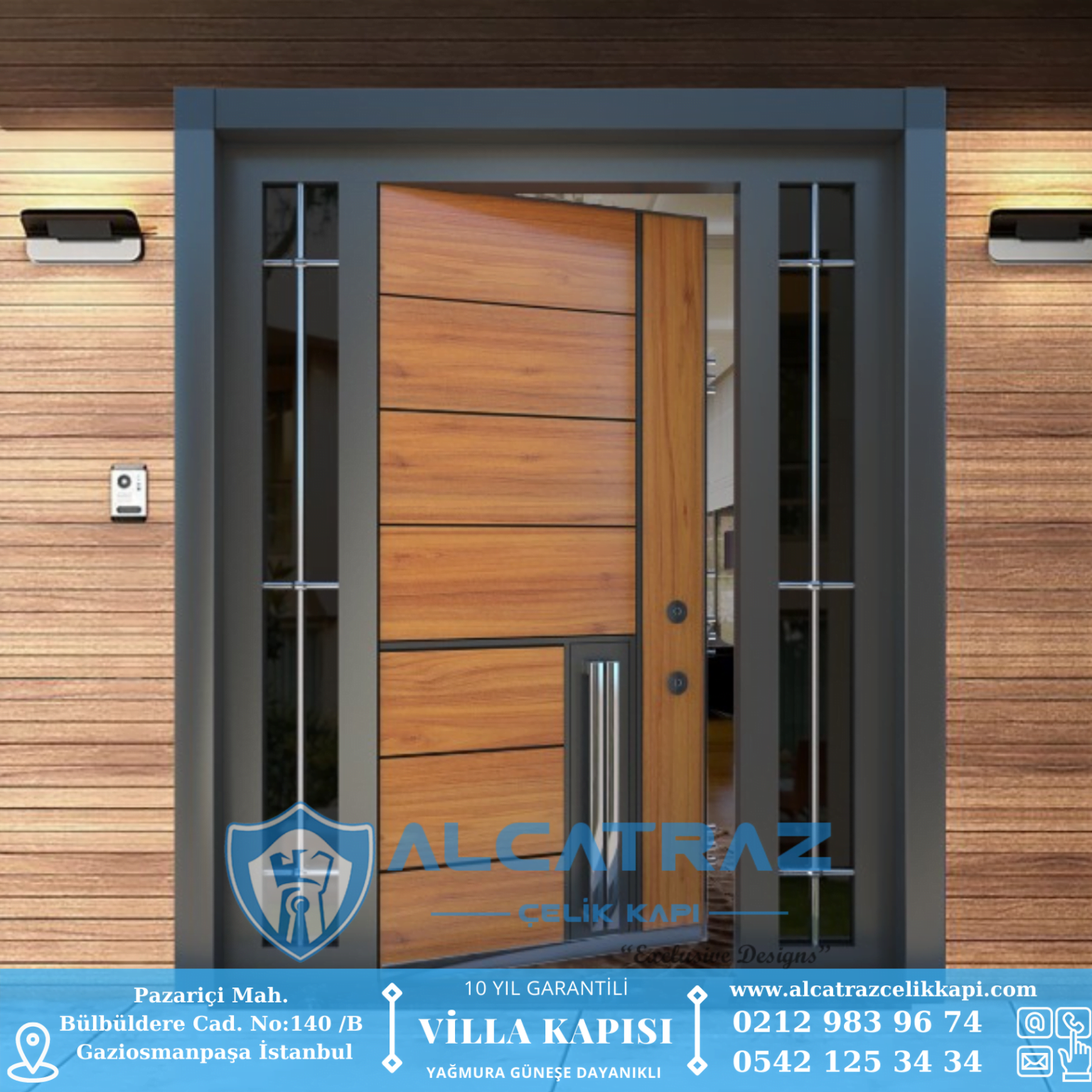 Villa Kapısı Modelleri Villa Giriş Kapısı Kompozit Çelik Kapı Alcatraz Villa Kapısı Haustüren SteelDoors -