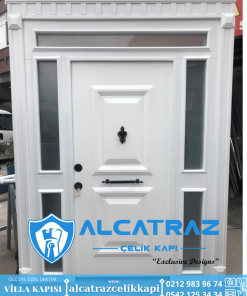 Villa Kapısı Modelleri Villa Giriş Kapısı Kompozit Çelik Kapı Alcatraz Villa Kapısı Haustüren SteelDoors Beyaz